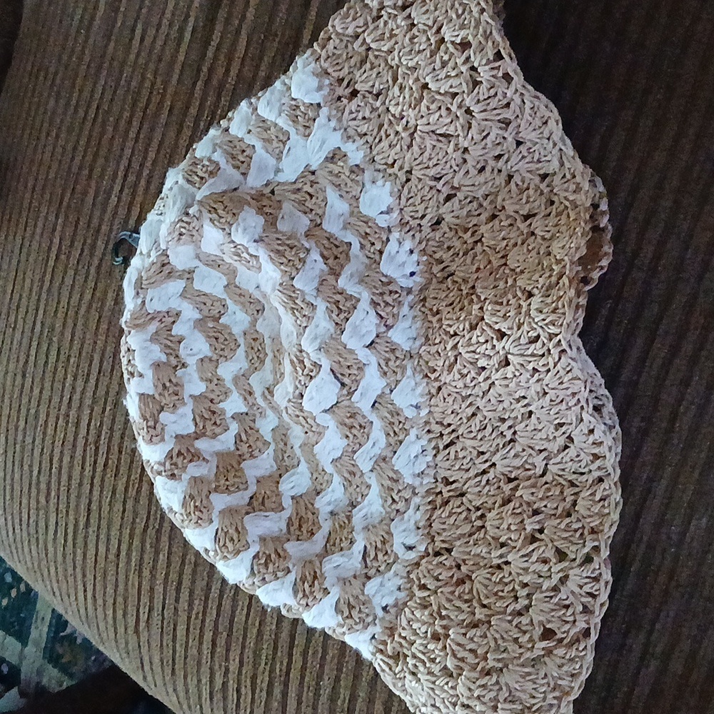 Daniele Meucci Paper Straw Tan and White Women's Hat